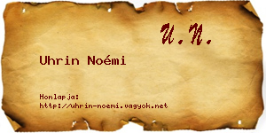 Uhrin Noémi névjegykártya